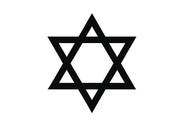 Fototapeta premium Star of David symbol in black on white background 
