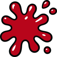 Red Paint Splash Scalable SVG Vector Graphic with Editable Paths and Layers for Web, UI Design, Digital Art, and Print Applications