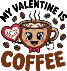 Coffee T-Shirt Design | Caffeine Lover, Coffee Cup, Beans & Typography Graphic