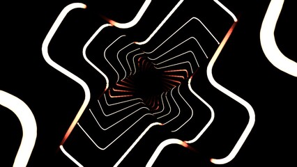 Abstract wavy lines forming a futuristic neon tunnel
