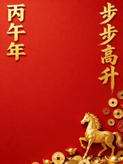 Auspicious Horses Bring Blessings for the traditional Chinese New Year background