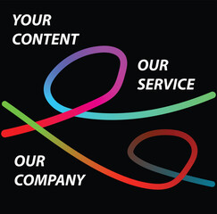 Vibrant glowing neon tubes forming abstract shapes representing connection and creativity for your content