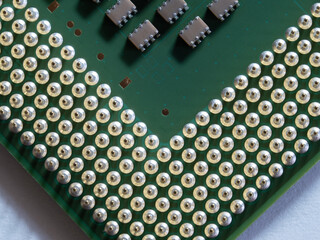 Smart microchip on background, closeup technology