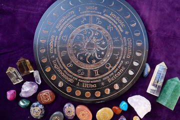 Zodiac horoscope with divination dice