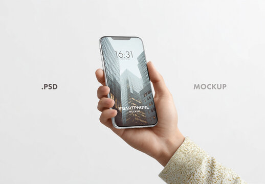Smartphone mockup with copy space