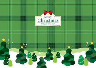 チェック柄のクリスマス背景素材