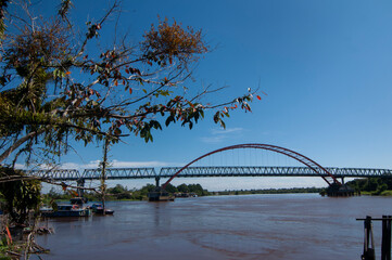 Kahayan Bridge lies over Kahayan River in Palangkaraya city, Central Kalimantan, Indonesia.