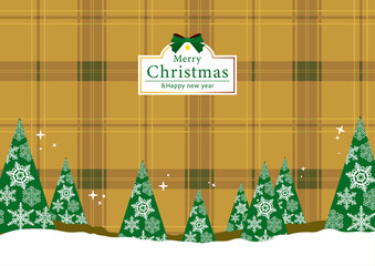 チェック柄のクリスマス背景素材