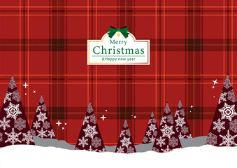 チェック柄のクリスマス背景素材