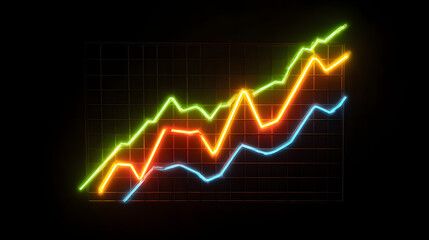 stock market graph on black