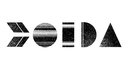 Collection of abstract geometric shapes with a grainy, distressed texture. Modern minimalist vector icons for graphic design