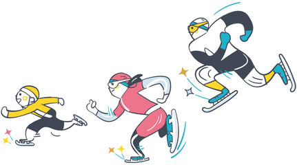 家族で挑むスピードスケート競技　氷上を駆け抜ける親子のチームワーク
