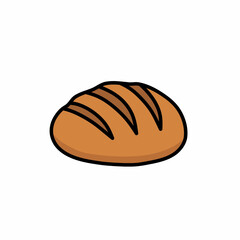Cartoon Loaf of Bread Illustration Isolated on White Background
