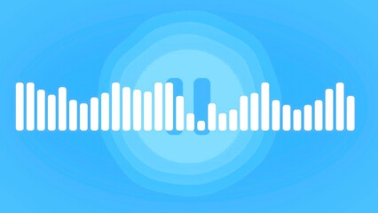 Fototapeta premium Audio equalizer displaying sound waves with a pause button