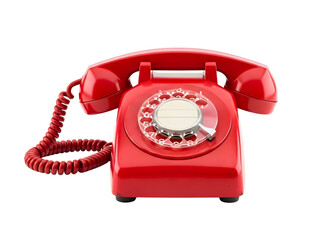 Vintage rotary dial telephone isolated on transparent background