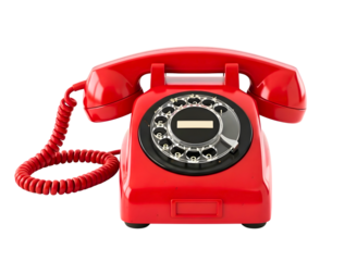 Vintage rotary dial telephone isolated on transparent background