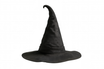 Black witch hat for halloween celebration featuring magic, fantasy, and wizard costume concept