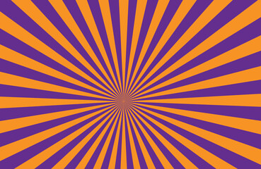 Vibrant psychedelic sunburst pattern with alternating orange and purple rays radiating from a central point