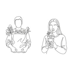 Fresh Groceries And Refreshing Drink A Lifestyle Illustration of Healthy Eating and Enjoyment