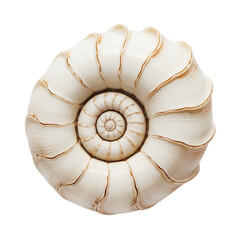 Obraz premium spiral seashell with ridged texture and creamy white surface showing natural symmetry