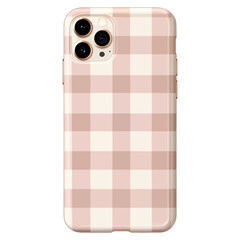 Pastel Pink Gingham Check Phone Case: Modern Cottagecore Aesthetic

