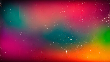 Vibrant abstract gradient background with retro film grain, dust, and scratches. Dynamic multicolor texture for overlays, digital art, branding, and vintage design projects.