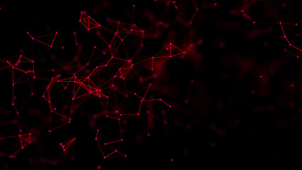 Triangular shapes in space. Science digital background. 3d rendering.