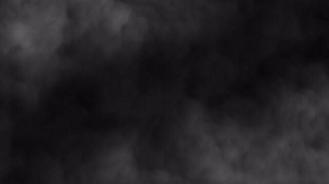 Moving fog smoke overlay on transparent background, looping on alpha channel