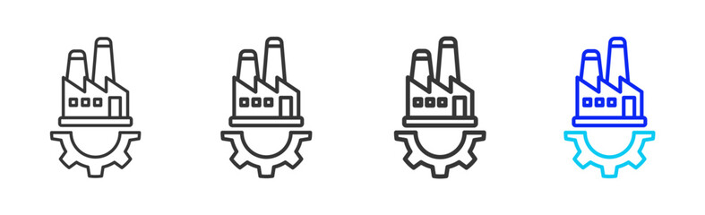Obraz premium Lean Manufacturing Icon Set Collection in Creative Outline Style for Industrial Engineering Business Featuring Multiple Thickness Variations and Modern Vector Design