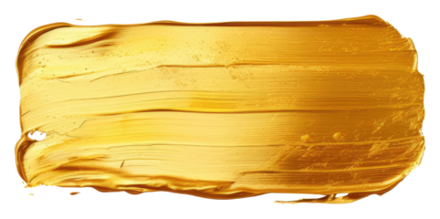 PNG Gold flat paint brush stroke rectangle white background textured.