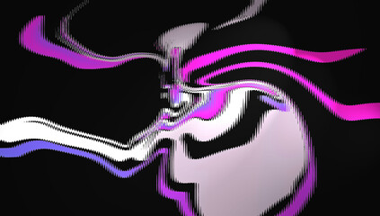 Cyber Eclipse Mirage – Iridescent Magenta Flow Across Glossy Onyx Surface