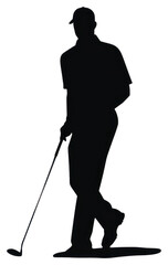 Fototapeta premium PNG Silhouette golfer holding golf club