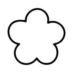 A charming flower with five rounded petals is depicted in a clean black outline This minimalist floral icon evokes nature, beauty, and happiness, perfect for spring themes logos, or decorative pattern