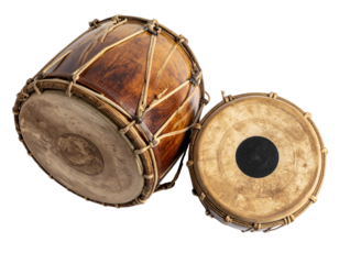  Classic Wooden Tabla Pair Collection, isolated on transparent background