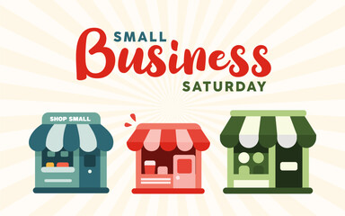 Obraz premium Small Business Saturday background or banner design template 2025 is observed every year in November. Holiday concept. Great for cards, posters, placards, templates.