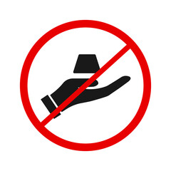 Forbidden sign with one gold bars in hand icon