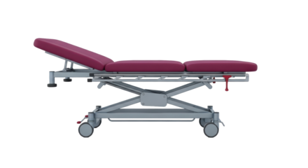 Isolated examination couch, medical furniture for clinics, equipment for patient care