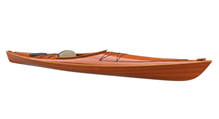 Isolated Wooden Kayak on a Light Background Ready for Water Adventures and Recreation