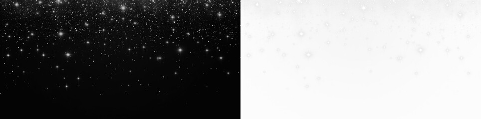 A starry night sky illustration with sparkling stars on a transparent background, perfect for use as a PNG overlay.