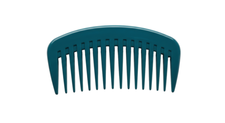 Isolated dark turquoise comb for hair care, styling, and personal grooming on plain background
