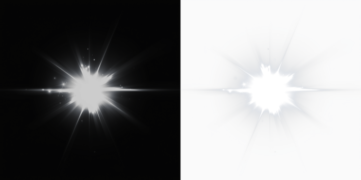 A dynamic starburst light effect on a transparent background, ideal for creating dramatic overlays and enhancing visual designs. - Powered by Adobe