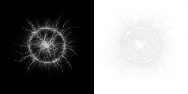 Dynamic energy burst effect in a PNG overlay format, ideal for creating electrifying visual designs on a transparent background.