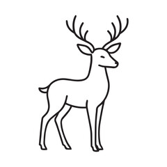 deer silhouette vector line art