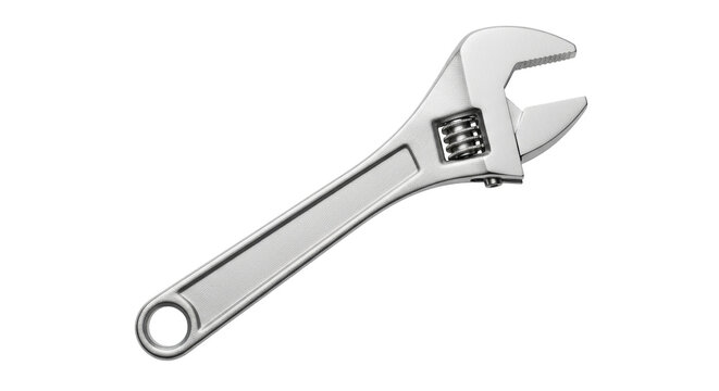 Isolated Adjustable Wrench, tool for loosening tightening nuts bolts, maintenance, repair item