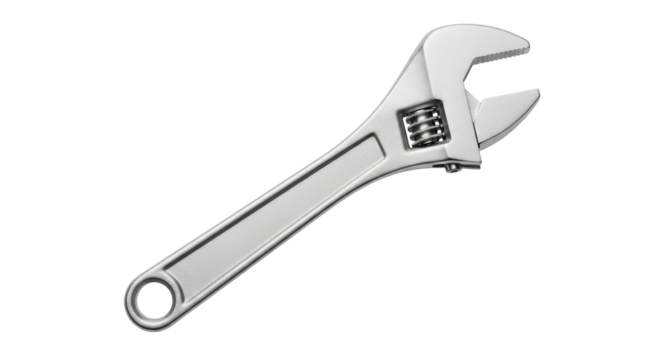 Isolated Adjustable Wrench, tool for loosening tightening nuts bolts, maintenance, repair item - Powered by Adobe