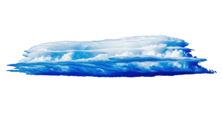 Isolated anvil cloud formation with blue and white coloration weather phenomenon layer