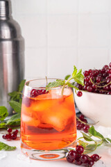 Red Currant Caipirinha, lemonade or sangria drink