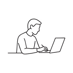 man working on laptop