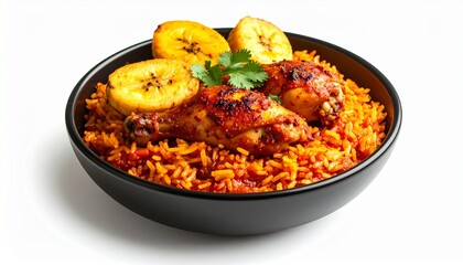 African Jollof Rice With Fried Plantains