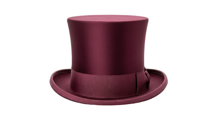 Isolated Maroon Top Hat Headwear Accessory Formal Fashion Apparel Headpiece Elegant Dress